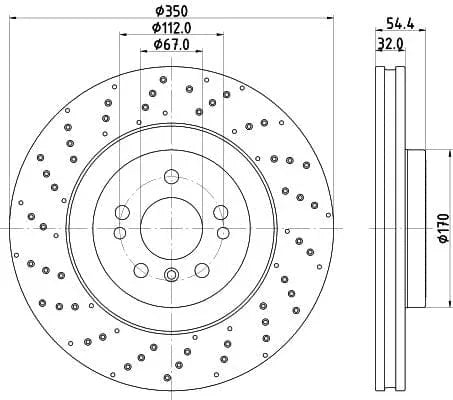 Mintex Brake Discs Front Perforated Vented Set Of 2 MDC2670 350mm - image 3
