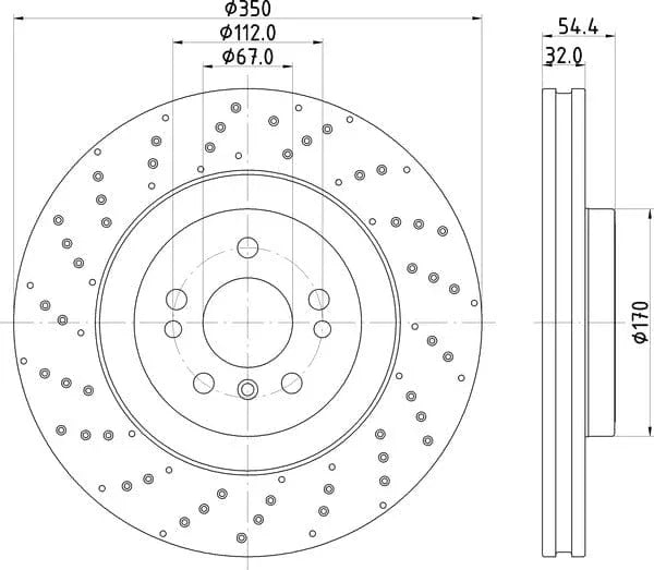 Mintex Brake Discs Front Perforated Vented Set Of 2 MDC2670 350mm - image 4