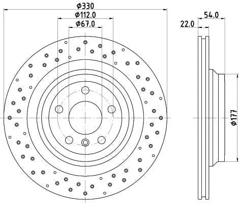 Mintex Brake Discs Rear Perforated Vented Set Of 2 MDC2671 330mm - image 3