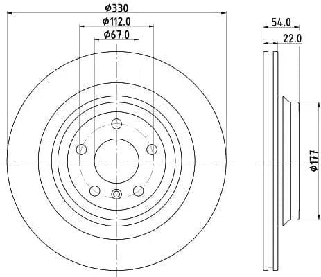 Mintex Brake Discs Rear Vented Set Of 2 MDC2672 330mm - image 3