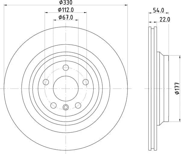 Mintex Brake Discs Rear Vented Set Of 2 MDC2672 330mm - image 4