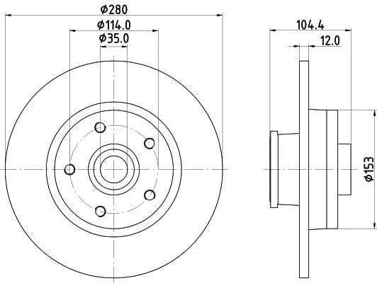 Mintex Brake Discs Rear Solid Set Of 2 MDC2677 280mm - image 3