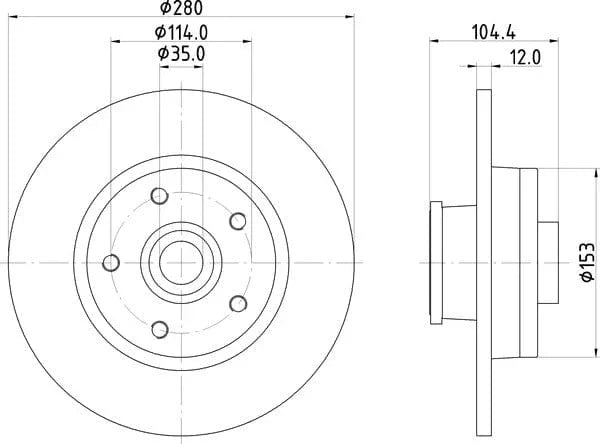 Mintex Brake Discs Rear Solid Set Of 2 MDC2677 280mm - image 4