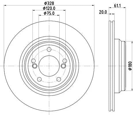 Mintex Brake Discs Rear Vented Set Of 2 MDC2678 328mm - image 3