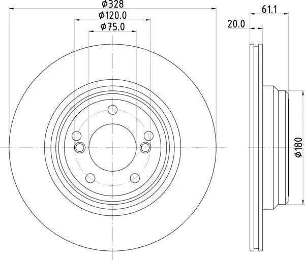 Mintex Brake Discs Rear Vented Set Of 2 MDC2678 328mm - image 4