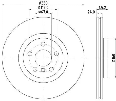 Mintex Brake Discs Front Vented Set Of 2 MDC2680 330mm - image 3