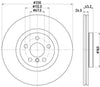 Mintex Brake Discs Front Vented Set Of 2 MDC2680 330mm thumbnail