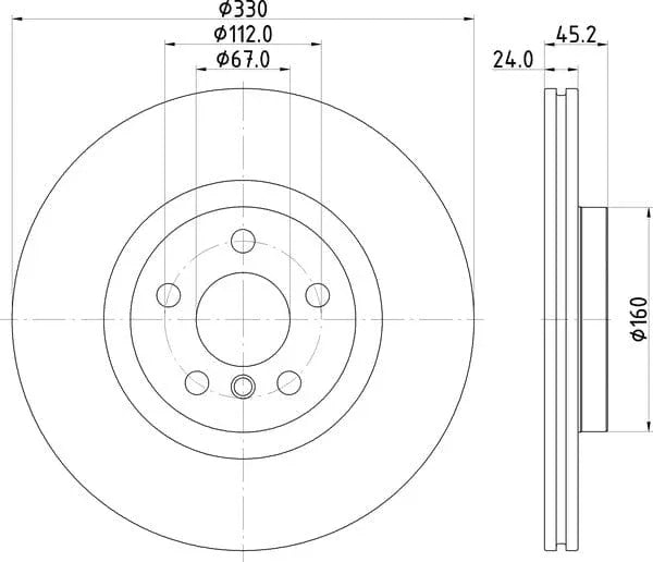 Mintex Brake Discs Front Vented Set Of 2 MDC2680 330mm - image 4