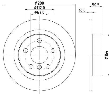 Mintex Brake Discs Rear Solid Set Of 2 MDC2682 280mm - image 3