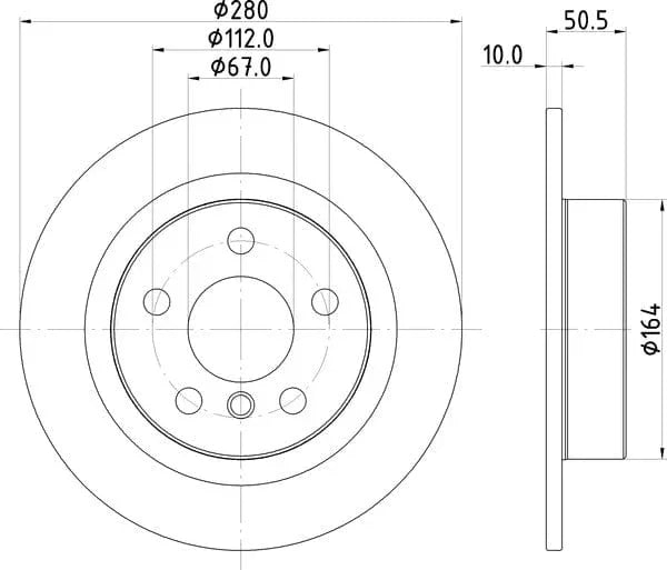 Mintex Brake Discs Rear Solid Set Of 2 MDC2682 280mm - image 4
