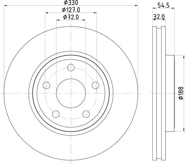 Mintex Brake Discs Front Vented Set Of 2 MDC2684 330mm - image 4