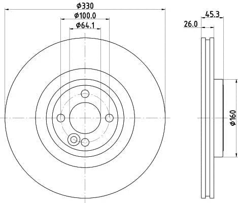 Mintex Brake Discs Front Vented Set Of 2 MDC2691 330mm - image 3