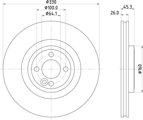 Mintex Brake Discs Front Vented Set Of 2 MDC2691 330mm - image 4