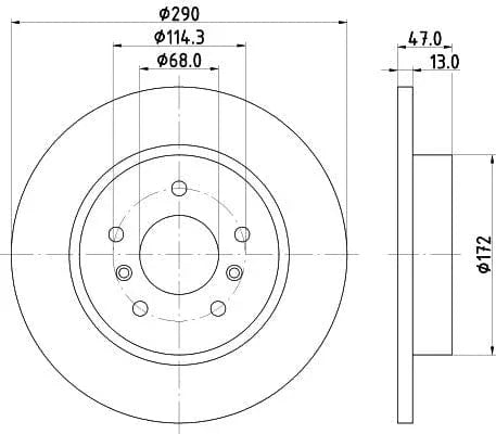 Mintex Brake Discs Rear Solid Set Of 2 MDC2693 290mm - image 3