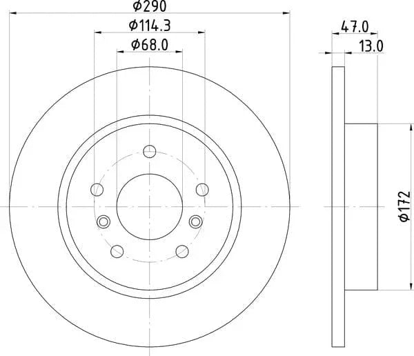 Mintex Brake Discs Rear Solid Set Of 2 MDC2693 290mm - image 4