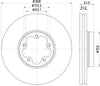 Mintex Brake Discs Front Vented Set Of 2 MDC2696 308mm thumbnail