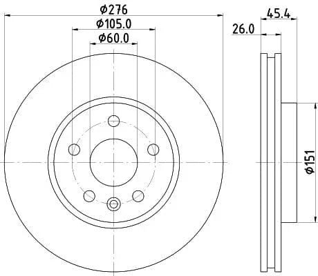 Mintex Brake Discs Front Vented Set Of 2 MDC2700 276mm - image 3