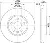 Mintex Brake Discs Front Vented Set Of 2 MDC2700 276mm thumbnail