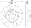 Mintex Brake Discs Front Perforated Vented Set Of 2 MDC2705 322mm thumbnail