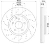 Mintex Brake Discs Front Perforated Vented Set Of 2 MDC2705 322mm thumbnail