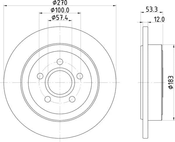 Mintex Brake Discs Rear Solid Set Of 2 MDC2707 270mm - image 4
