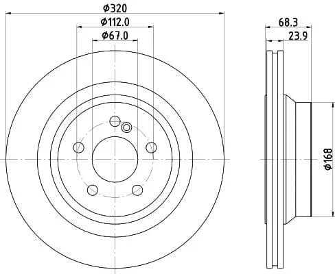 Mintex Brake Discs Rear Vented Set Of 2 MDC2708 320mm - image 3