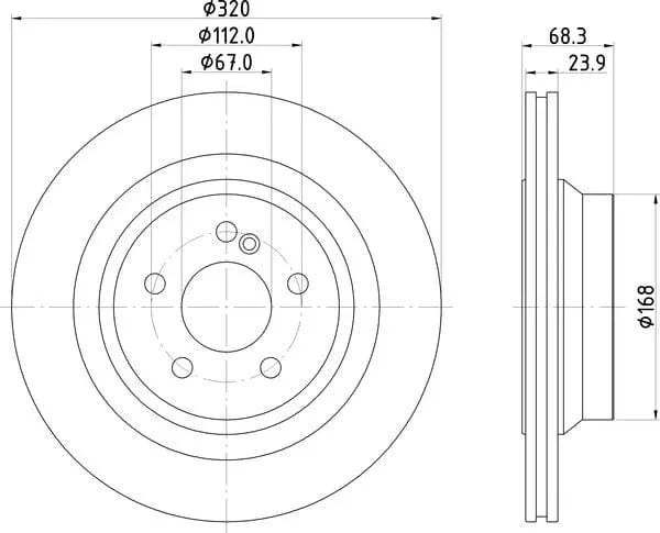 Mintex Brake Discs Rear Vented Set Of 2 MDC2708 320mm - image 4