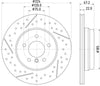 Mintex Brake Discs Rear Drilled Dimples Slotted Vented Set Of 2 MDC2716 324mm thumbnail