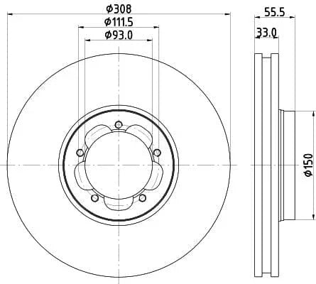 Mintex Brake Discs Front Vented Set Of 2 MDC2719 308mm - image 3