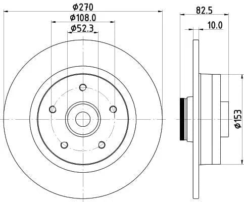 Mintex Brake Discs Rear Solid Set Of 2 MDC2722 270mm - image 3