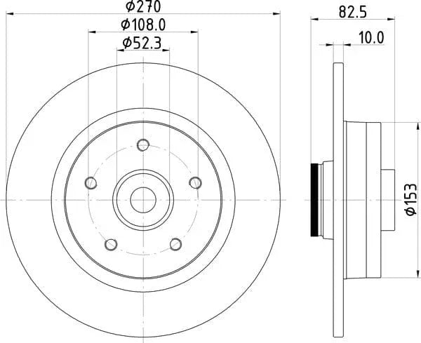 Mintex Brake Discs Rear Solid Set Of 2 MDC2722 270mm - image 4