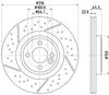 Mintex Brake Discs Front Vented Slotted Perforated Set Of 2 MDC2725 316mm thumbnail