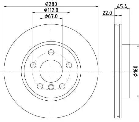 Mintex Brake Discs Front Vented Set Of 2 MDC2726 280mm - image 3