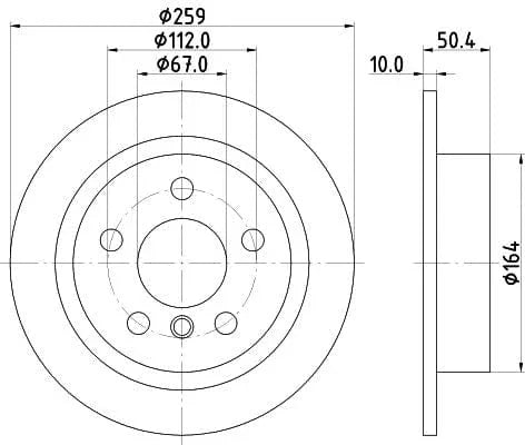Mintex Brake Discs Rear Solid Set Of 2 MDC2727 259mm - image 3