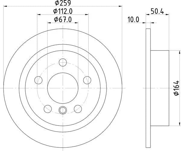Mintex Brake Discs Rear Solid Set Of 2 MDC2727 259mm - image 4