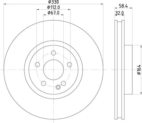Mintex Brake Discs Front Vented Set Of 2 MDC2728 330mm - image 4