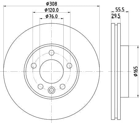 Mintex Brake Discs Front Vented Set Of 2 MDC2729C 308mm - image 3