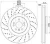 Mintex Brake Discs Front Perforated Vented Set Of 2 MDC2731 375mm thumbnail