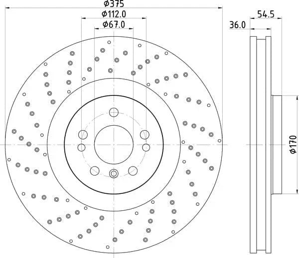 Mintex Brake Discs Front Perforated Vented Set Of 2 MDC2731 375mm - image 4