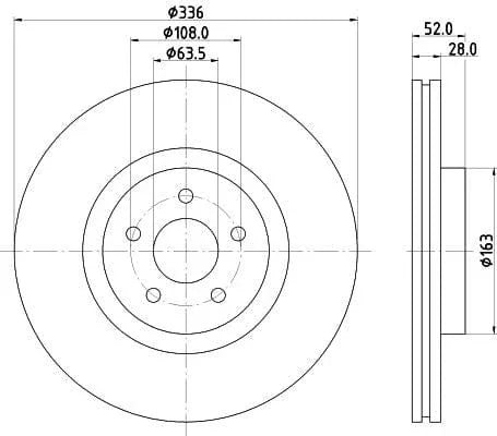Mintex Brake Discs Front Vented Set Of 2 MDC2741 336mm - image 3