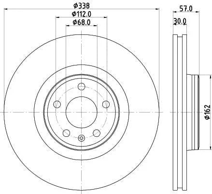 Mintex Brake Discs Front Vented Set Of 2 MDC2744 338mm - image 3