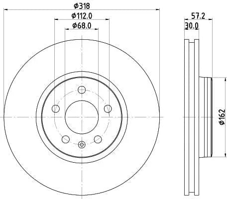 Mintex Brake Discs Front Vented Set Of 2 MDC2745 318mm - image 3
