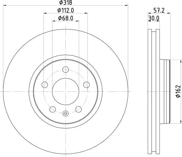 Mintex Brake Discs Front Vented Set Of 2 MDC2745 318mm - image 4