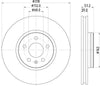 Mintex Brake Discs Front Vented Set Of 2 MDC2745 318mm thumbnail