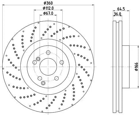 Mintex Brake Discs Front Perforated Vented Set Of 2 MDC2749C 360mm - image 3