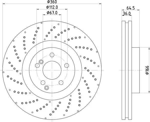 Mintex Brake Discs Front Perforated Vented Set Of 2 MDC2749C 360mm - image 4