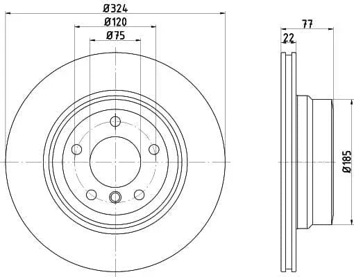 Mintex Brake Discs Rear Vented Set Of 2 MDC2757C 323.9 mm Diameter - image 3