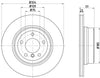 Mintex Brake Discs Rear Vented Set Of 2 MDC2757C 323.9 mm Diameter thumbnail