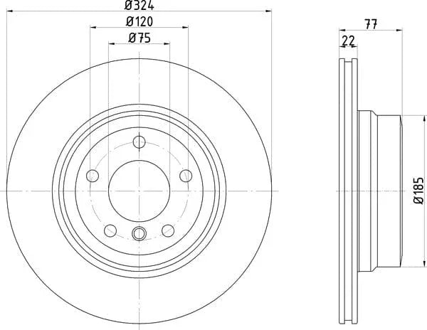 Mintex Brake Discs Rear Vented Set Of 2 MDC2757C 323.9 mm Diameter - image 4