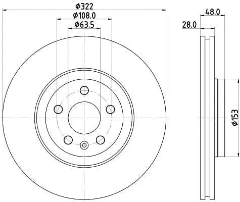 Mintex Brake Discs Front Vented Set Of 2 MDC2761 322mm - image 3